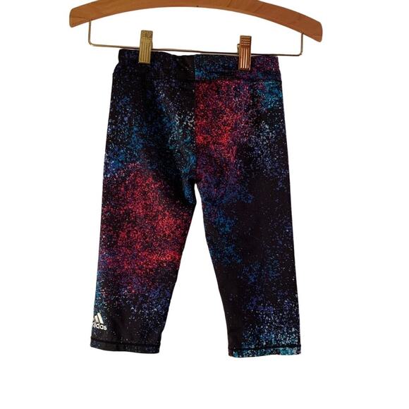 ADIDAS Girl’s Black Multi Colored Speckled Athletic Capris / Size: 4T - Picture 2 of 7